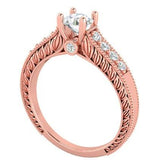 Sterling Silver Semi Mount Ring Setting Round RD Center主石mm - Syzjewelry